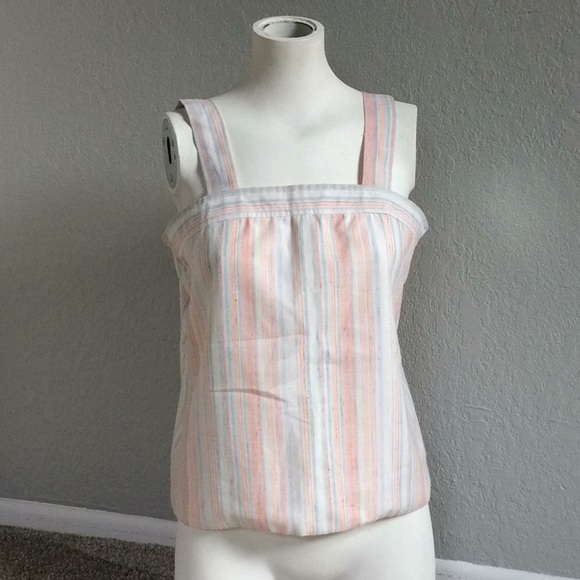 Vintage 70s Handmade Pastel Stripe Boho Indie Tank - Picture 1 of 6